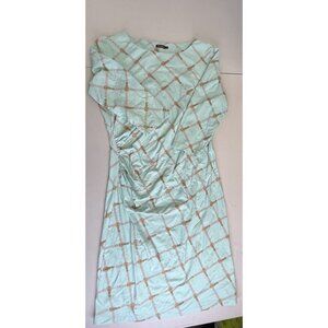 J. McLaughlin Catalina Cloth Dress Ruched Dress Arbor Link Icy Aqua Blue Medium